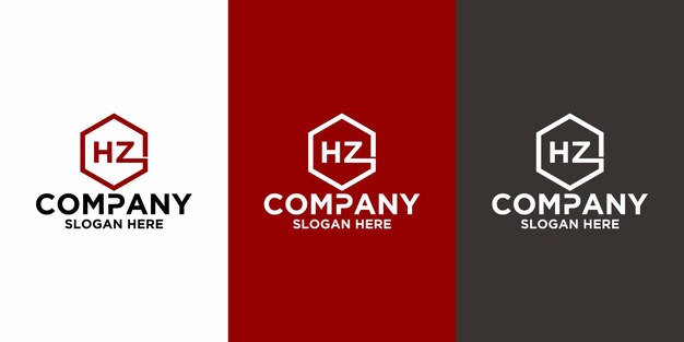 Plantilla de diseño de vector de logotipo de letra inicial HZ