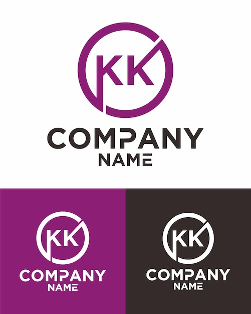 Plantilla de diseño de vector de logotipo de letra inicial KK