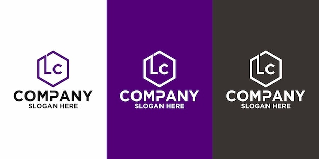 Plantilla de diseño de vector de logotipo de letra inicial LC