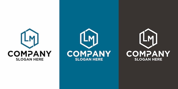 Plantilla de diseño de vector de logotipo de letra inicial LM