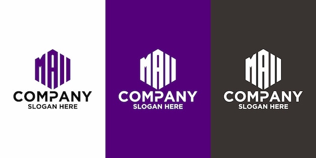 Plantilla de diseño de vector de logotipo de letra inicial MAI