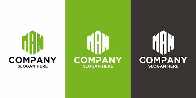 Plantilla de diseño de vector de logotipo de letra inicial MAN