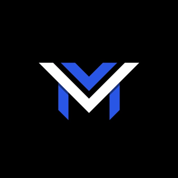 Plantilla de diseño de vector de logotipo de letra inicial MV o VM con estilo de monograma moderno