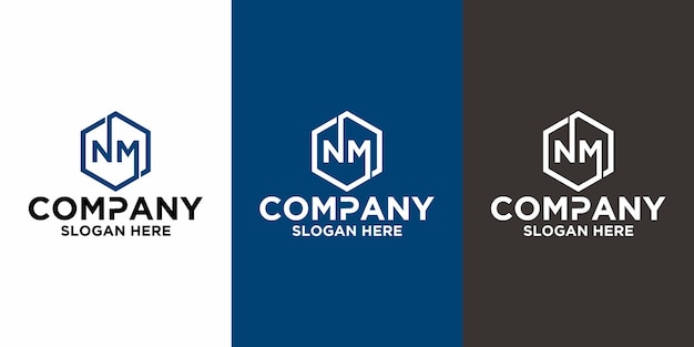 Plantilla de diseño de vector de logotipo de letra inicial NM