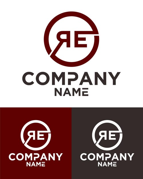 Plantilla de diseño de vector de logotipo de letra inicial re