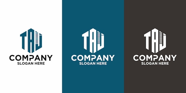 Plantilla de diseño de vector de logotipo de letra inicial TAJ