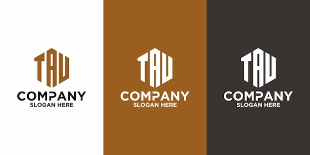 Plantilla de diseño de vector de logotipo de letra inicial TAU