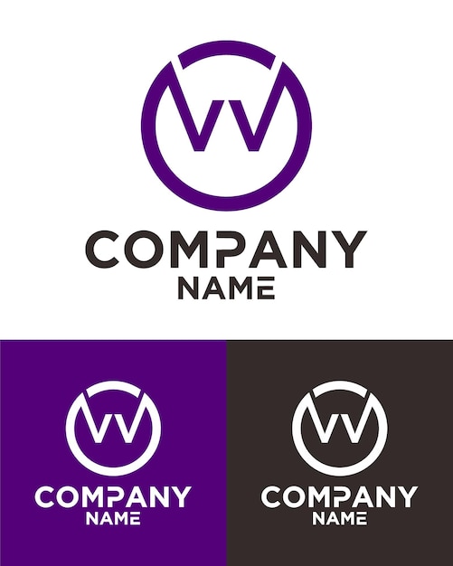 Vector plantilla de diseño de vector de logotipo de letra inicial vv