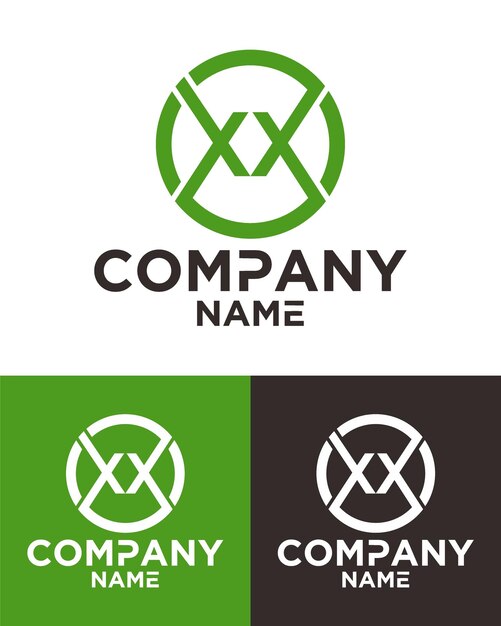 Plantilla de diseño de vector de logotipo de letra inicial xx