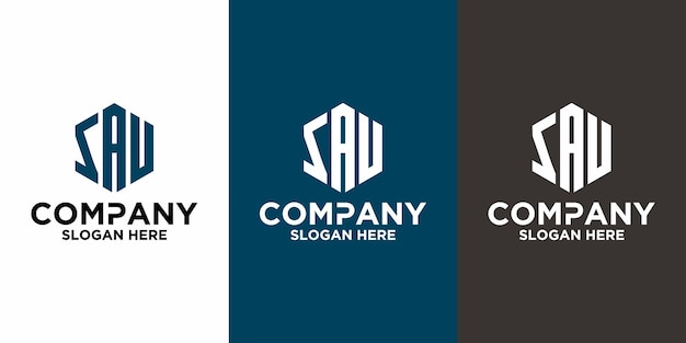 Plantilla de diseño de vector de logotipo de letra inicial ZAU