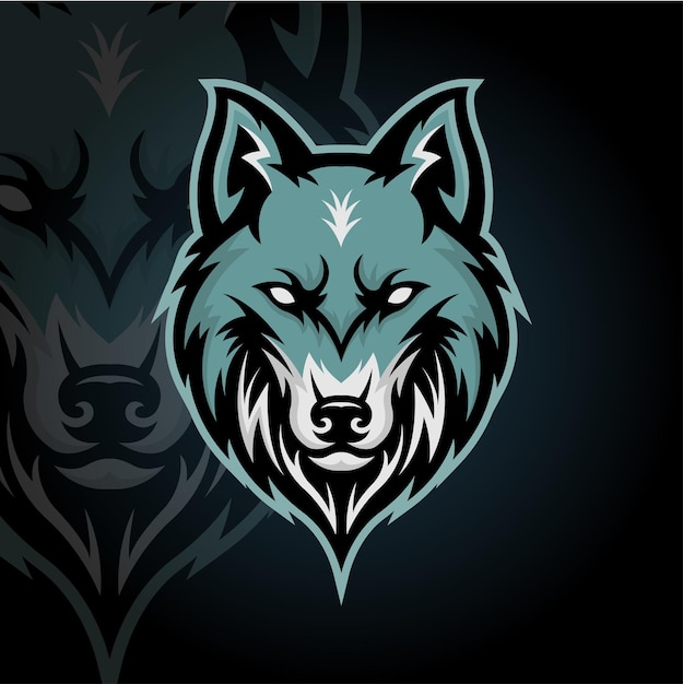 plantilla de diseño de vector de logotipo de mascota de cabeza de lobo