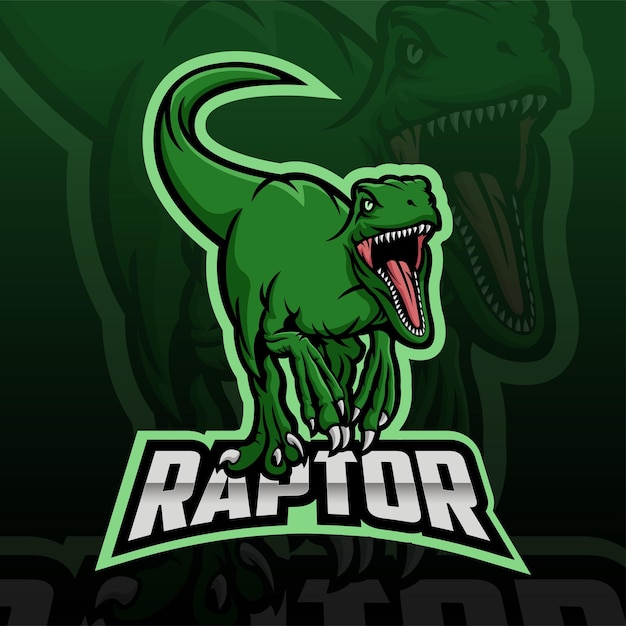 Plantilla de diseño de vector de logotipo de mascota raptor