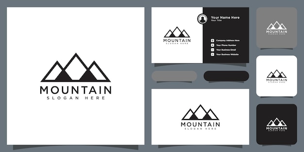 Plantilla de diseño de vector de logotipo de montaña