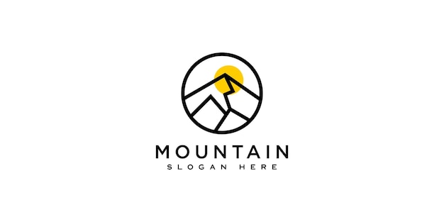 Plantilla de diseño de vector de logotipo de montaña