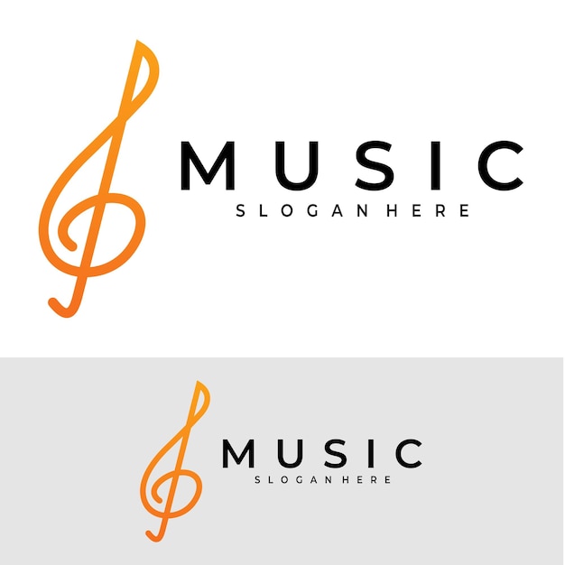 Plantilla de diseño de vector de logotipo de música