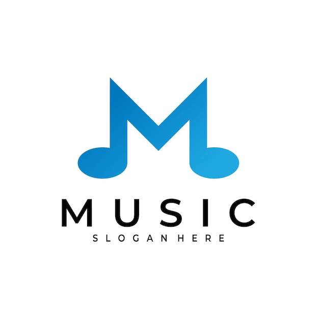 Plantilla de diseño de vector de logotipo de música