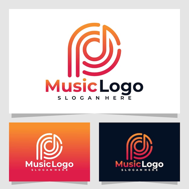 Plantilla de diseño de vector de logotipo de música