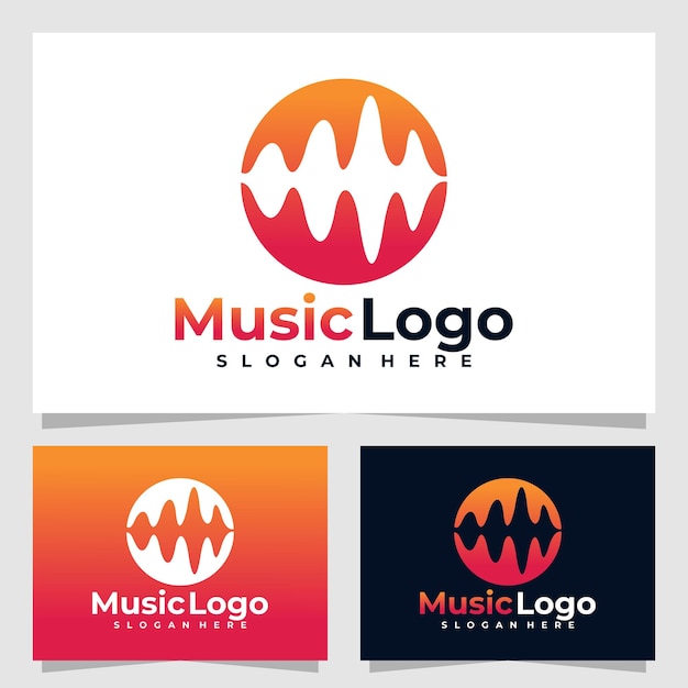 Plantilla de diseño de vector de logotipo de música