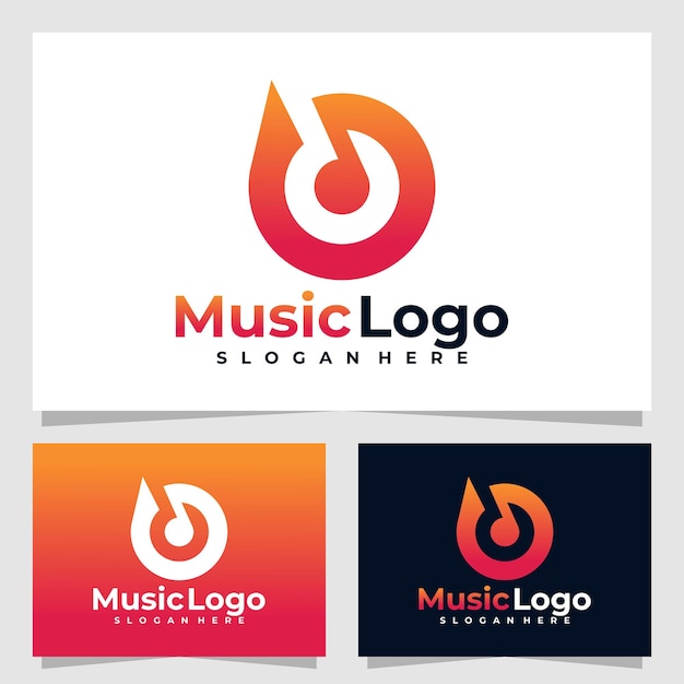 Plantilla de diseño de vector de logotipo de música