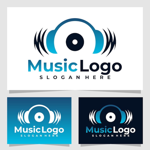 Plantilla de diseño de vector de logotipo de música