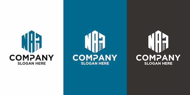 Plantilla de diseño de vector de logotipo NAF de letra inicial