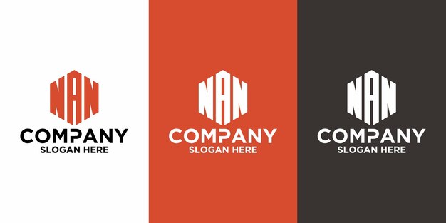 Plantilla de diseño de vector de logotipo NAN de letra inicial