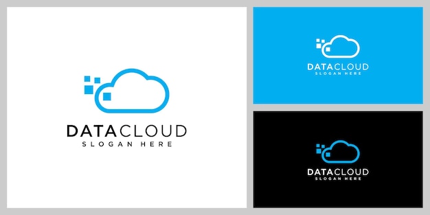 Plantilla de diseño de vector de logotipo de nube de datos