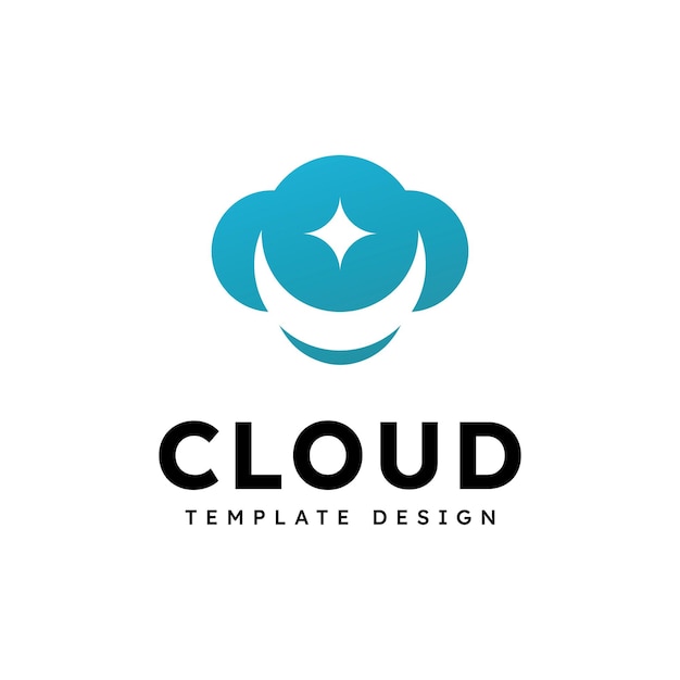 Plantilla de diseño de vector de logotipo de nube