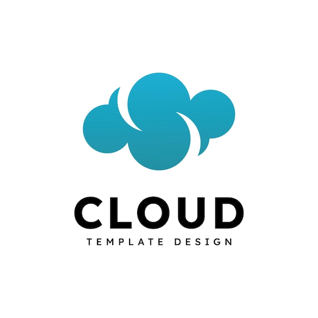 Plantilla de diseño de vector de logotipo de nube