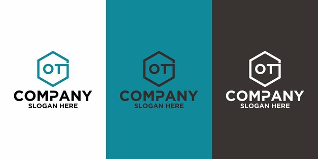 Plantilla de diseño de vector de logotipo OT de letra inicial