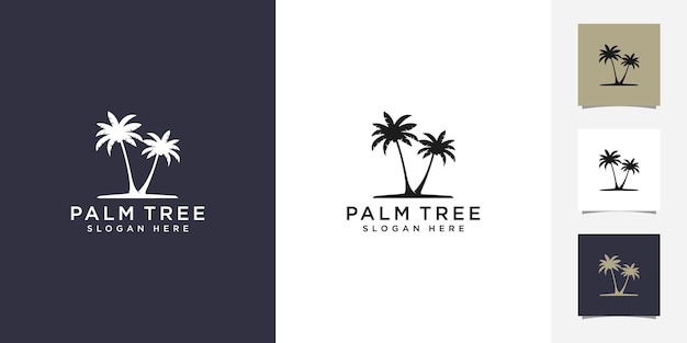 Plantilla de diseño de vector de logotipo de palmera