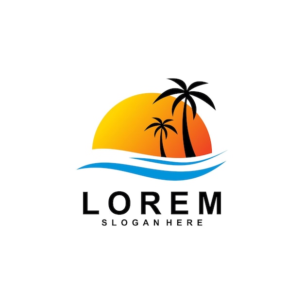 Plantilla de diseño de vector de logotipo de palmera