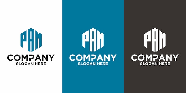 Plantilla de diseño de vector de logotipo PAM de letra inicial