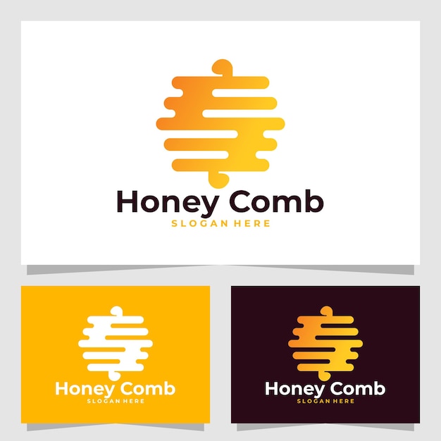 Plantilla de diseño de vector de logotipo de peine de miel