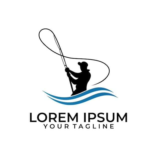 Plantilla de diseño de vector de logotipo de pesca