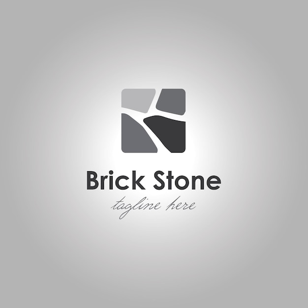 Plantilla de diseño de vector de logotipo de piedra de ladrillo