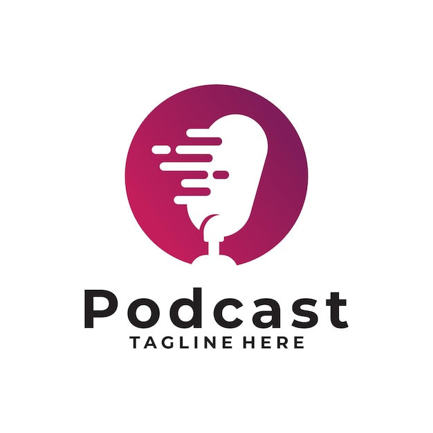 Plantilla de diseño de vector de logotipo de podcast