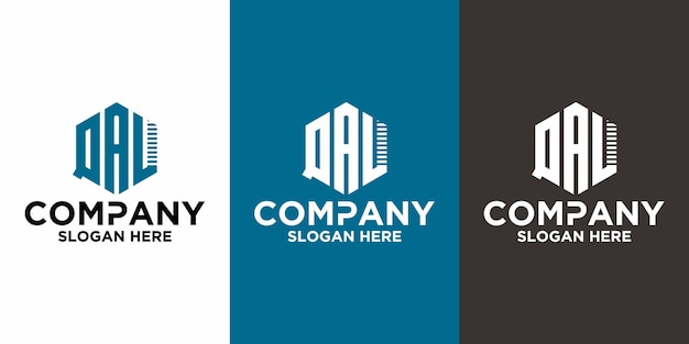 Plantilla de diseño de vector de logotipo QAL de letra inicial