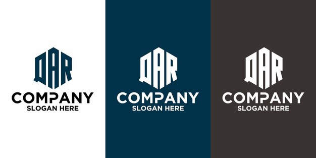 Plantilla de diseño de vector de logotipo QAR de letra inicial