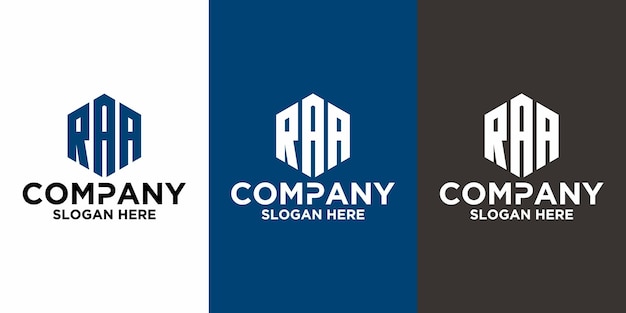 Plantilla de diseño de vector de logotipo RAA de letra inicial