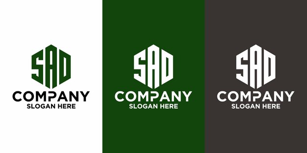 Plantilla de diseño de vector de logotipo SAD de letra inicial