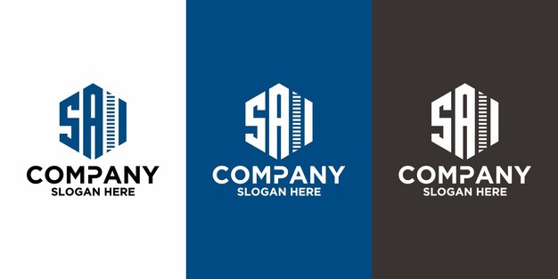 Plantilla de diseño de vector de logotipo SAI de letra inicial