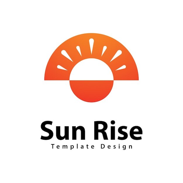 Plantilla de diseño de vector de logotipo de sol
