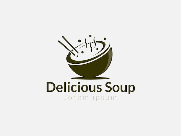 Plantilla de diseño de vector de logotipo de sopa deliciosa y saludable