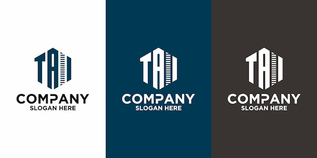 Plantilla de diseño de vector de logotipo TAI de letra inicial