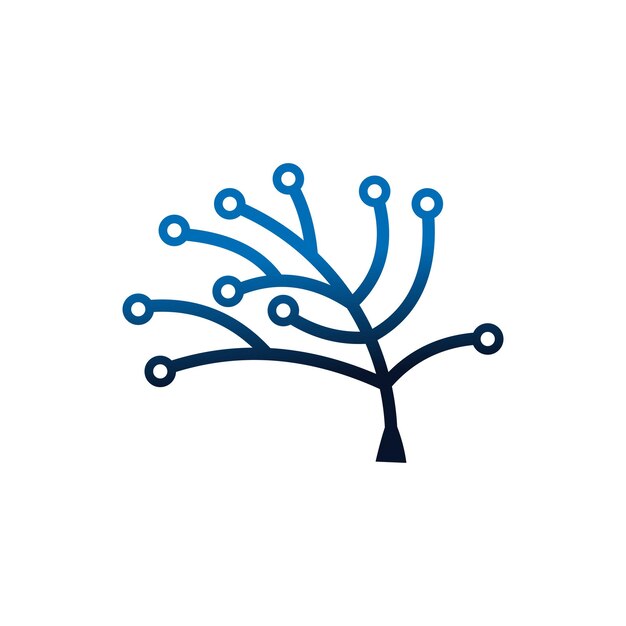 Plantilla de diseño de vector de logotipo de tecnología de árbol
