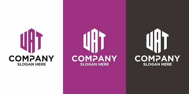 Plantilla de diseño de vector de logotipo UAT de letra inicial