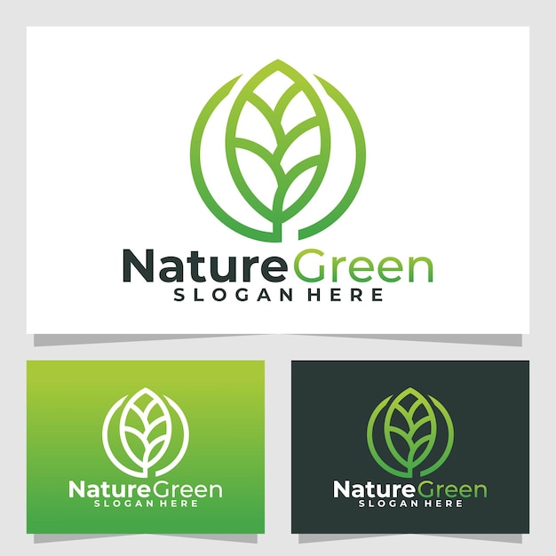 Plantilla de diseño de vector de logotipo verde naturaleza