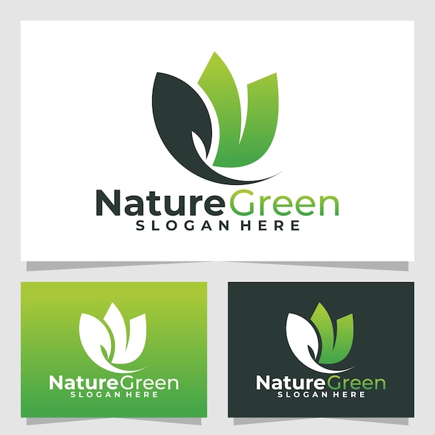 Plantilla de diseño de vector de logotipo verde naturaleza