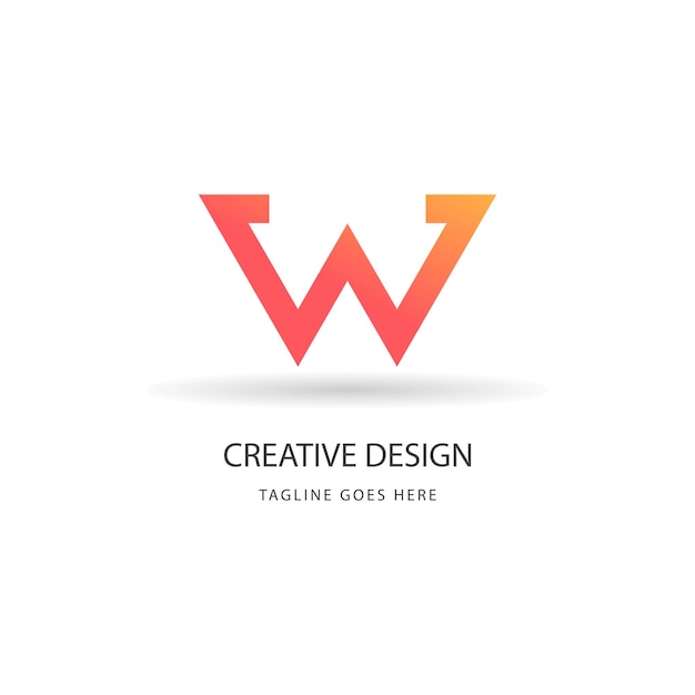 Plantilla de diseño de vector de logotipo W corporativo de identidad de marca
